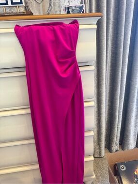 Windsor Hot Pink Strapless Draped Dress